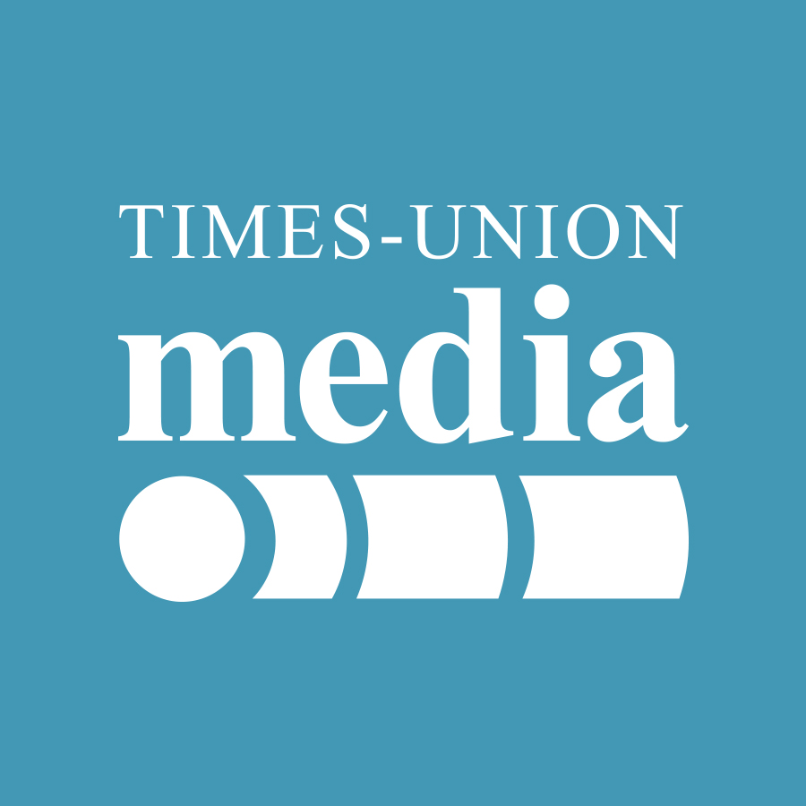 times-union media logo white on teal